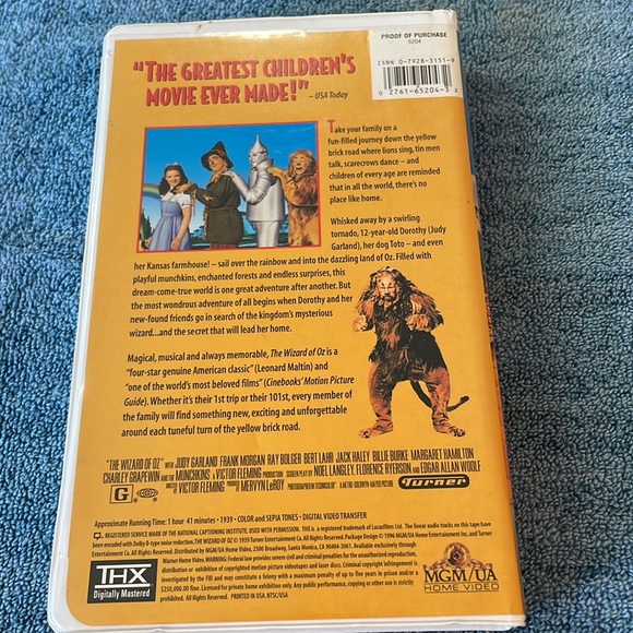The Wizard of Oz MGM VHS - Picture 3 of 7